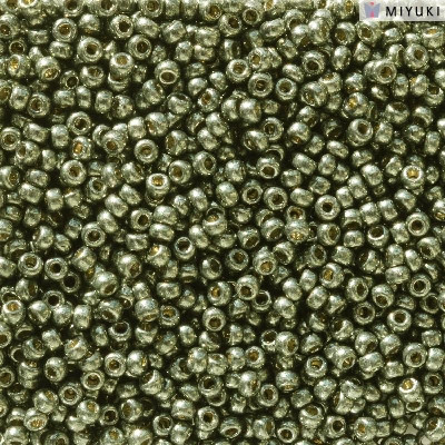 Rocailles 11/0 Duracoat Galvanized Dark Steel Green 5112 sachet de 10gr par Miyuki.Environ 1100 perles.Couleur Gris vert.