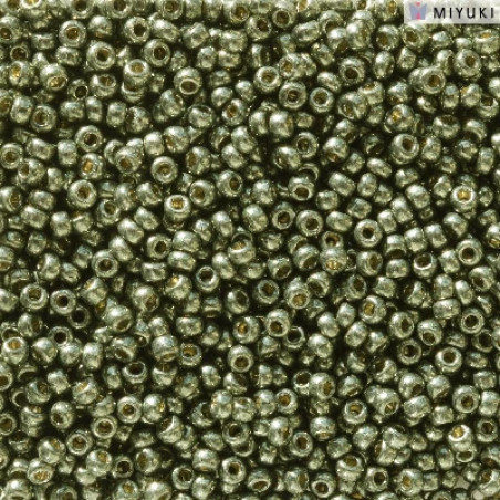 Rocailles 11/0 Duracoat Galvanized Dark Steel Green 5112 sachet de 10gr par Miyuki.Environ 1100 perles.Couleur Gris vert.
