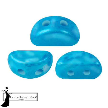 kos Mishmash par Puca Turquoise, sachet de 5gr, environ 45 perles, couleur Turquoise.