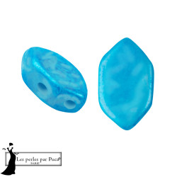 Paros Mishmash par Puca Turquoise, 4X7mm, sachet de 5 gr. 30 perles au 5gr, couleur Turquoise.
