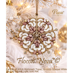 Schéma par Puca Flocon, modèle de Décoration, avec Kos et Paros Mishmach. Couleurs multiples.