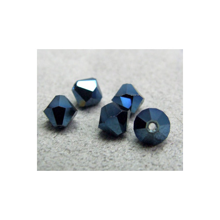 Perle toupie en cristal Swarovski 5301 5mm Crystal Metallic Blue 2X (x10)
