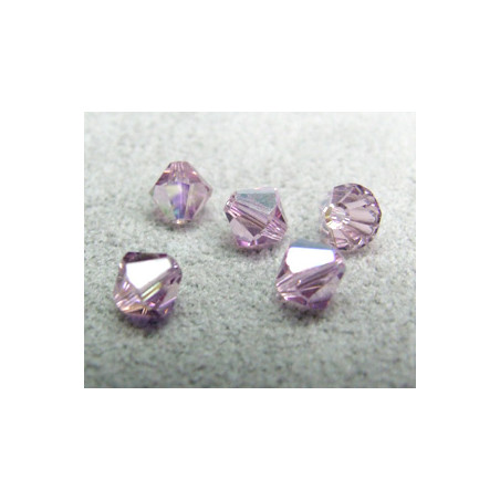 Perle toupie en cristal Swarovski 5301 5mm Light Amethyst AB (x10)