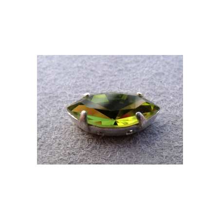 Navette sertie 15x7 Olivine (x1)