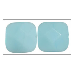 Palet verre carré facetté 14mm Turquoise opaque(X1)