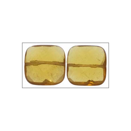 Palet verre carré facetté 14mm Topaz foncé(X1)