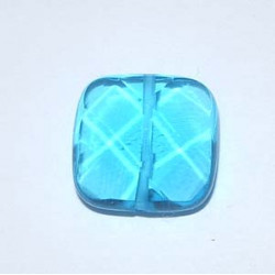 Palet verre carré facetté 14mm Bleu(X1)