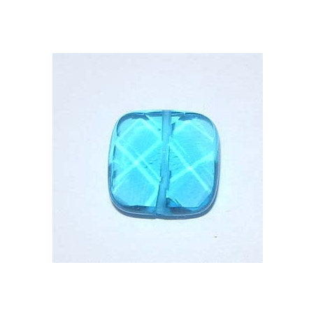 Palet verre carré facetté 14mm Bleu(X1)