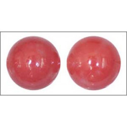 Perle en verre de Bohême 12mm Rose Marbré  (x1)