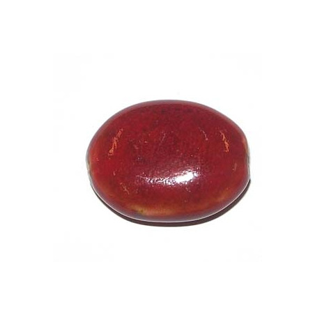 Céramique Oval plat Rouge 29X20X12mm(x1)