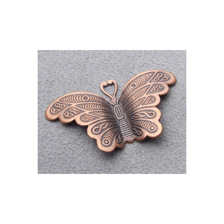 Breloque Papillon Cuivre vieilli 26X46mm(X1)