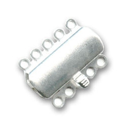 Fermoir 5 rangs à clipser Argenté 19X15mm (X1) 