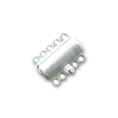Fermoir 5 rangs à clipser Argenté 19X15mm (X1) 