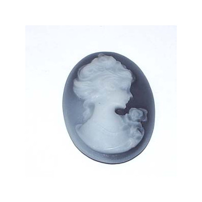 Camée Noir Oval (30X20mm)