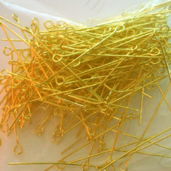 Tiges Têtes Anneaux Couleur Doré 3.8cm lot de 20 (X1)