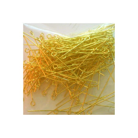 Tiges Têtes Anneaux Couleur Doré 3.8cm lot de 20 (X1)