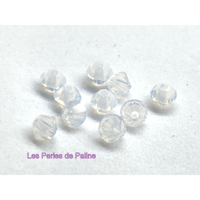 Toupies 3mm White Opal - réf.5328 Xilion (x20)