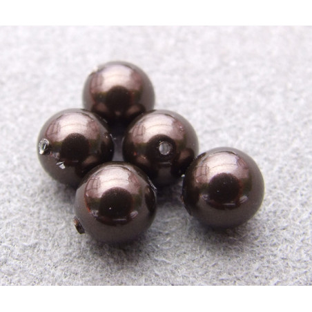Perle ronde nacrée Swarovski 6mm Deep Brown (x10)