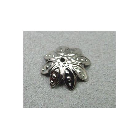 Calotte marguerite Argentée 14mm (x1)