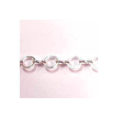 Chaine motif anneau argentée diam:8mm (X10CM)