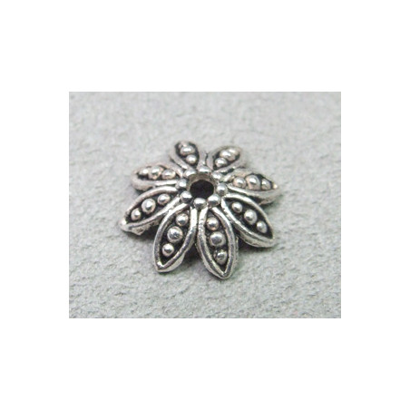 Calotte 8 branches 15mm Vieil Argent Simple (X1)