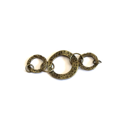 Chaine Anneau Rond Bronze 2,4X7cm par 2 éléments (X1)