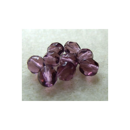 Facettes en verre de Bohême 5mm Amethyst (x10)
