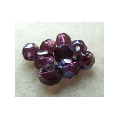 Facettes en verre de Bohême 5mm Amethyst AB (x10)