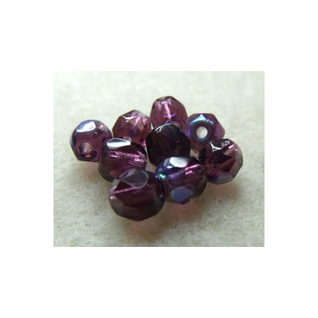 Facettes en verre de Bohême 5mm Amethyst AB (x10)