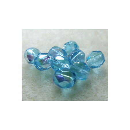 Facettes en verre de Bohême 5mm Aquamarine AB (x10)