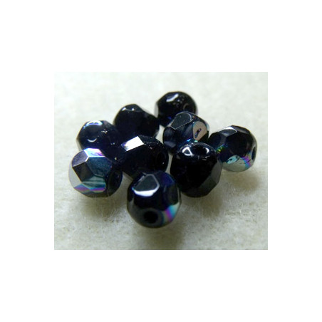 Facettes en verre de Bohême 5mm Jet AB (x10)