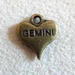 Breloque Coeur Gemini 12mm Bronze