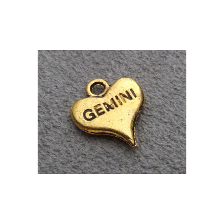 Breloque Coeur 12mm Doré