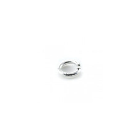 Anneau métal 3x4x0.8mm Argent Brillant (X10) 