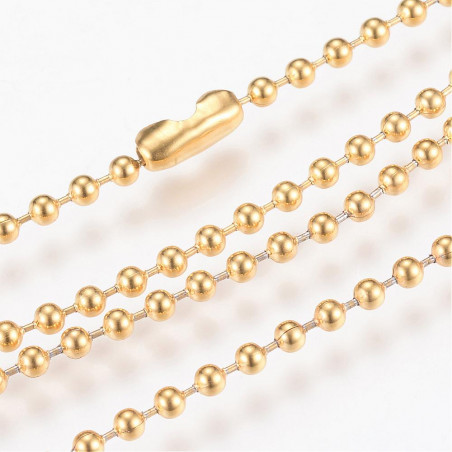 Chaine Collier Doré Boule 2.3mm (X75cm) 