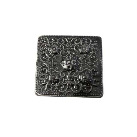 Cabochon en céramique de Vallauris Carré Noir 45mm