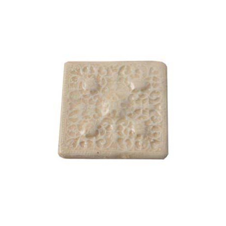 Cabochon en céramique de Vallauris Carré Beige 45mm