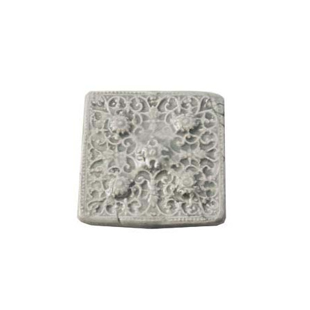 Cabochon en céramique de Vallauris Carré Gris 45mm