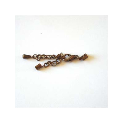 Mousqueton Cuivre 13mm chaînette et embout 5X0,5mm(x1) Mousqueton Cuivre 13mm chaînette et embout 5X0,5mm(x1)