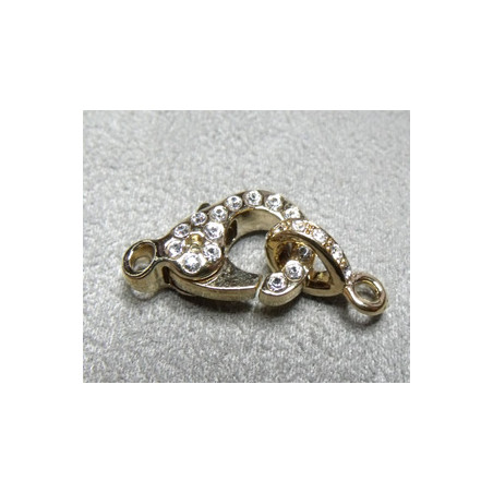 Fermoir Luxe Doré Rhodié Strass Swarovski 21X13mm(X1)