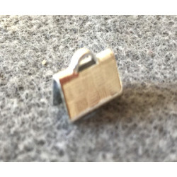 Embout à Clipser rectangle argenté 10x7x5 mm trou:1x3 mm(X10)