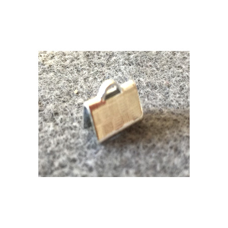 Embout à Clipser rectangle argenté 10x7x5 mm trou:1x3 mm(X10)