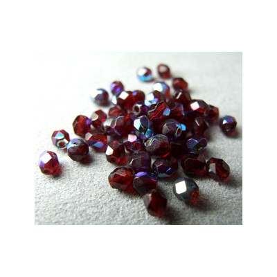 Facettes de Bohême 4mm Rubis AB (x100) Facettes de Bohême 4mm Rubis AB (x100)