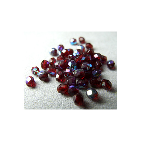 Facettes de Bohême 4mm Rubis AB (x100)