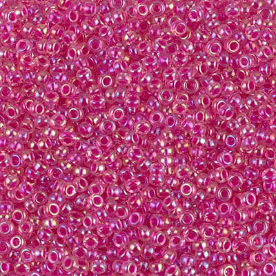 R11-0355 Rocailles 11/0 Fuchsia Ld Crystal AB (x 10gr)