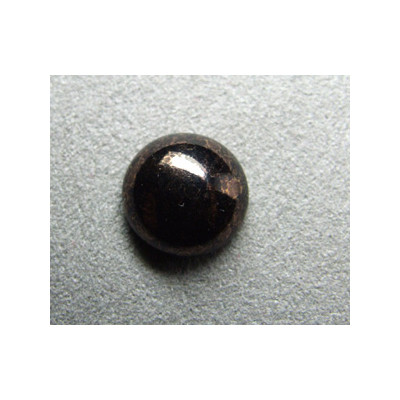 Cabochon rond en verre 14mm Noir marbré cuivré