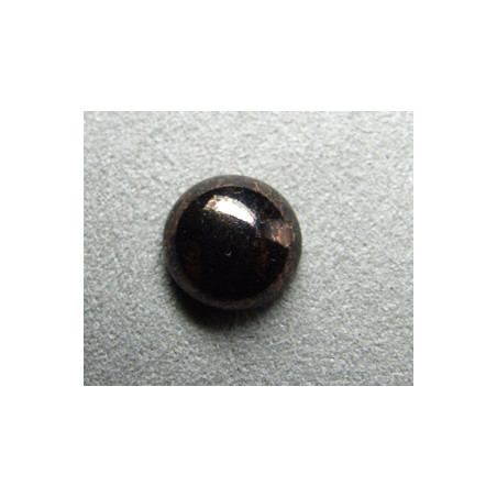 Cabochon rond en verre 14mm Noir marbré cuivré