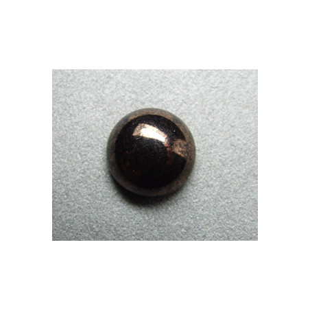 Cabochon rond en verre 16mm Noir marbré cuivré
