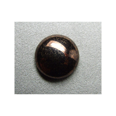 Cabochon rond en verre 20mm Noir marbré cuivré