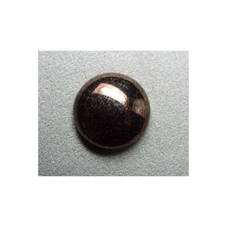 Cabochon rond en verre 20mm Noir marbré cuivré